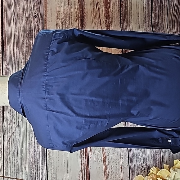 NEW RALPH LAUREN SPORT NAVY BLUE RUFFLE FRONT BUTTON-UP BLOUSE - Picture 6 of 14